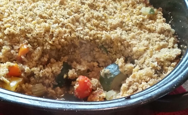 Chickpea Crumble with Roasted Veggies